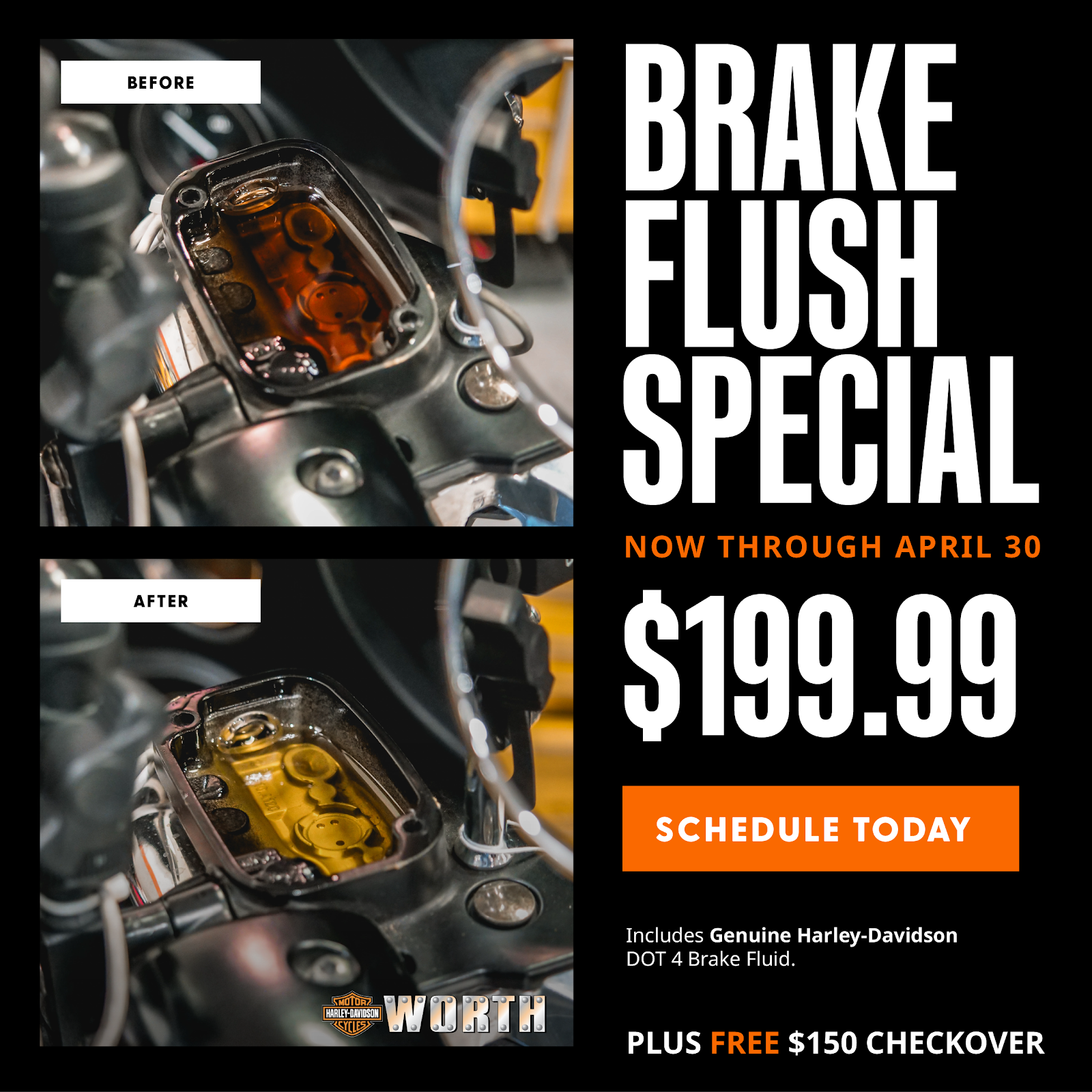Brake Flush Special at Worth Harley-Davidson Kansas City Missouri