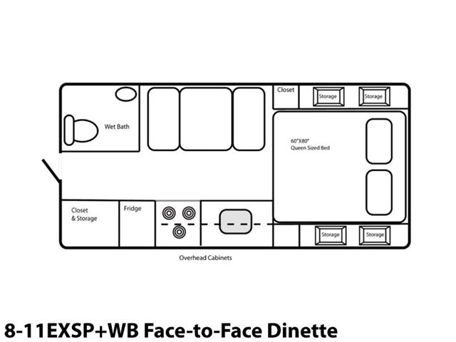 8-11EXSP+WB Face-to-Face Dinette at Prosser's Premium RV Outlet