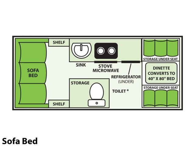 Sofa Bed at Prosser's Premium RV Outlet