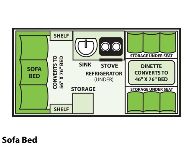 Sofa Bed at Prosser's Premium RV Outlet