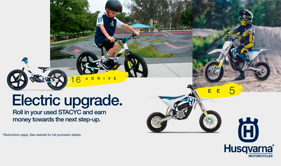 Husqvarna - Electric Upgrade STACYC Trade Up Incentive Program at Power World Sports, Granby, CO 80446