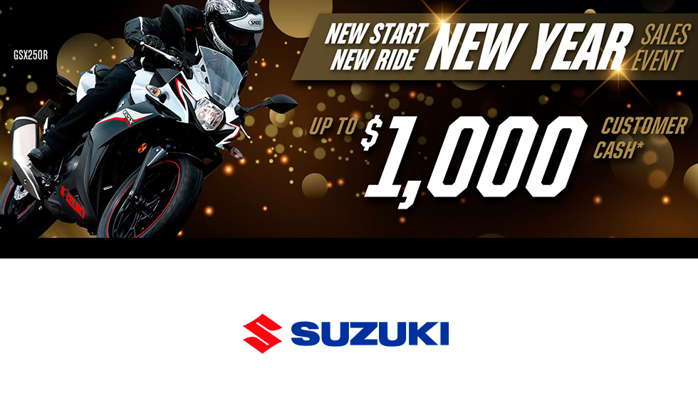 Suzuki -  New Start New Ride New Year Sales Event at Brenny's Motorcycle Clinic, Bettendorf, IA 52722