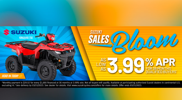Suzuki ATV - Sales Bloom at Sloans Motorcycle ATV, Murfreesboro, TN, 37129
