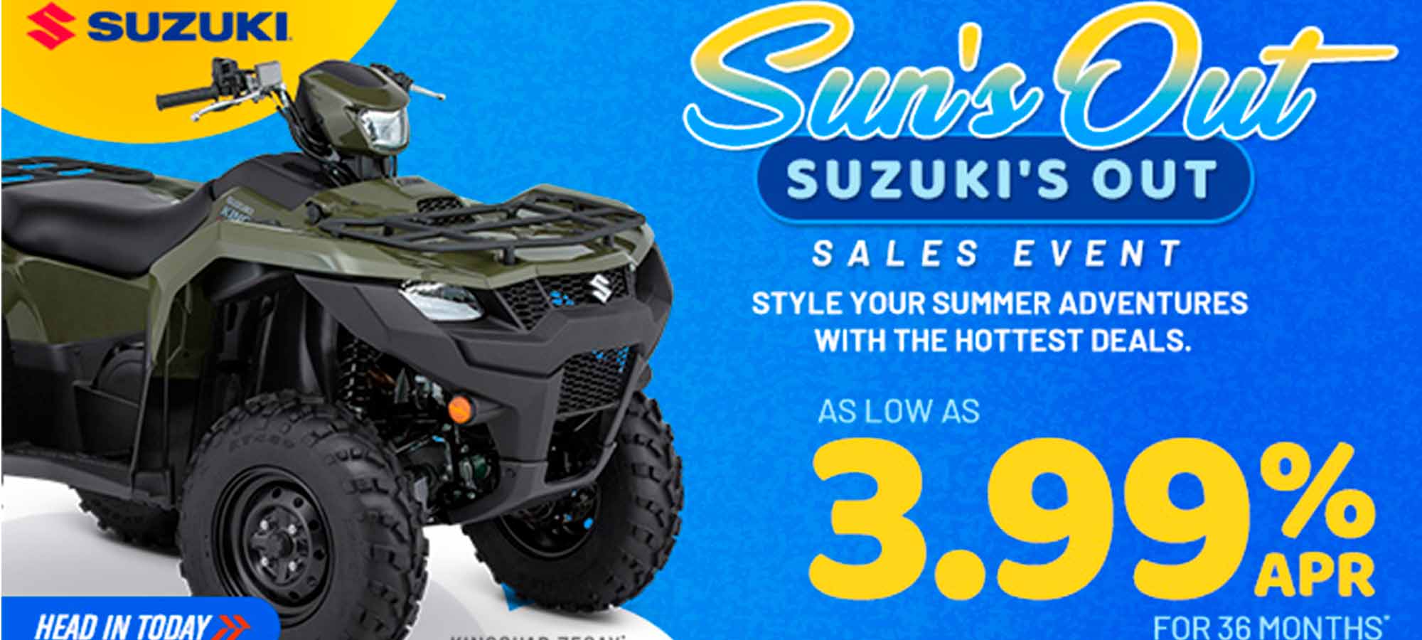 Suzuki US - Sun's Out Suzuki's Out Sales Event at Thornton's Motorcycle - Versailles, IN