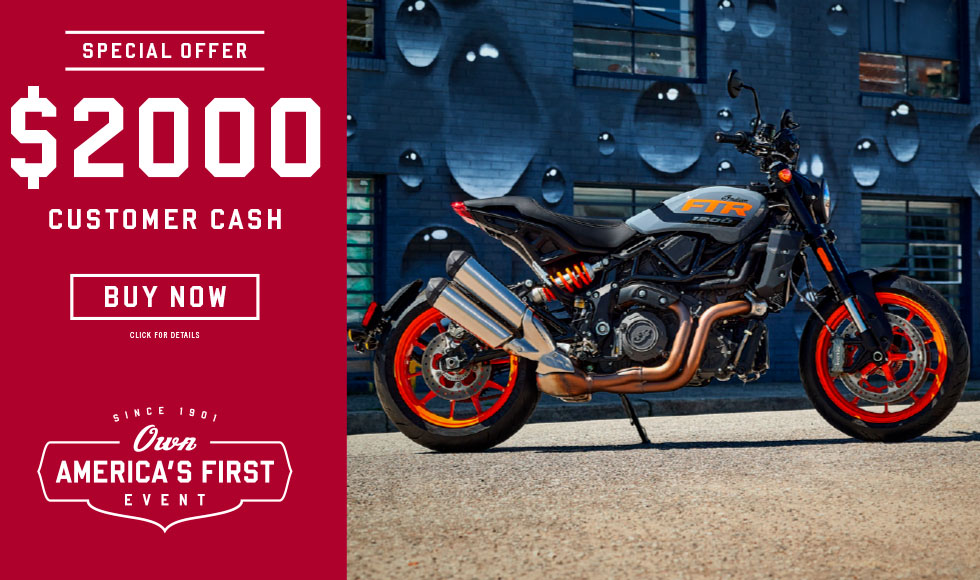 Indian Motorcycles US - $2000 FTR Customer Cash at Sloans Motorcycle ATV, Murfreesboro, TN, 37129