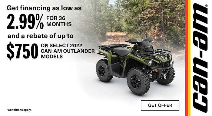 Can am Off Road US - Retail Promotion 2023 Outlander at ATV Zone, LLC