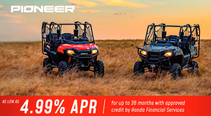 Honda US - PIONEER - As low as 4.99% APR at Dale's Fun Center, Victoria, TX 77904