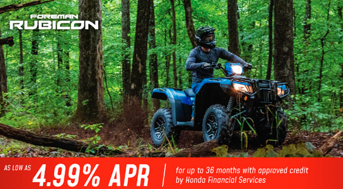 Honda US - FOREMAN RUBICON - As low as 4.99% APR at Arkport Cycles