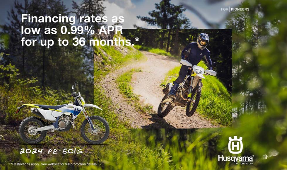 Husqvarna Motorcycles US -December 2023 special off-road offers. at Northstate Powersports
