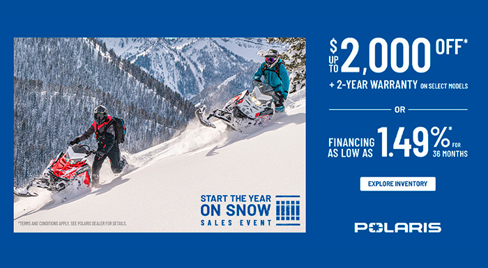 Polaris US - Start the Year on Snow Offer - Snowmobile at El Campo Cycle Center