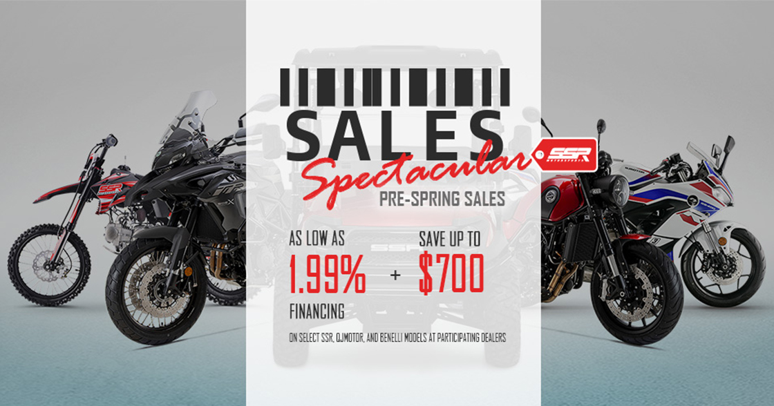 SSR Motosport - Pre-Spring Sales at Cycle Max
