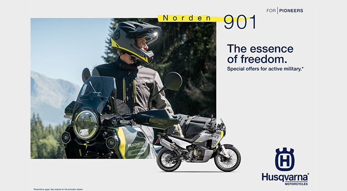 Husqvarna - The essence of freedom military loan program. at Indian Motorcycle of Northern Kentucky