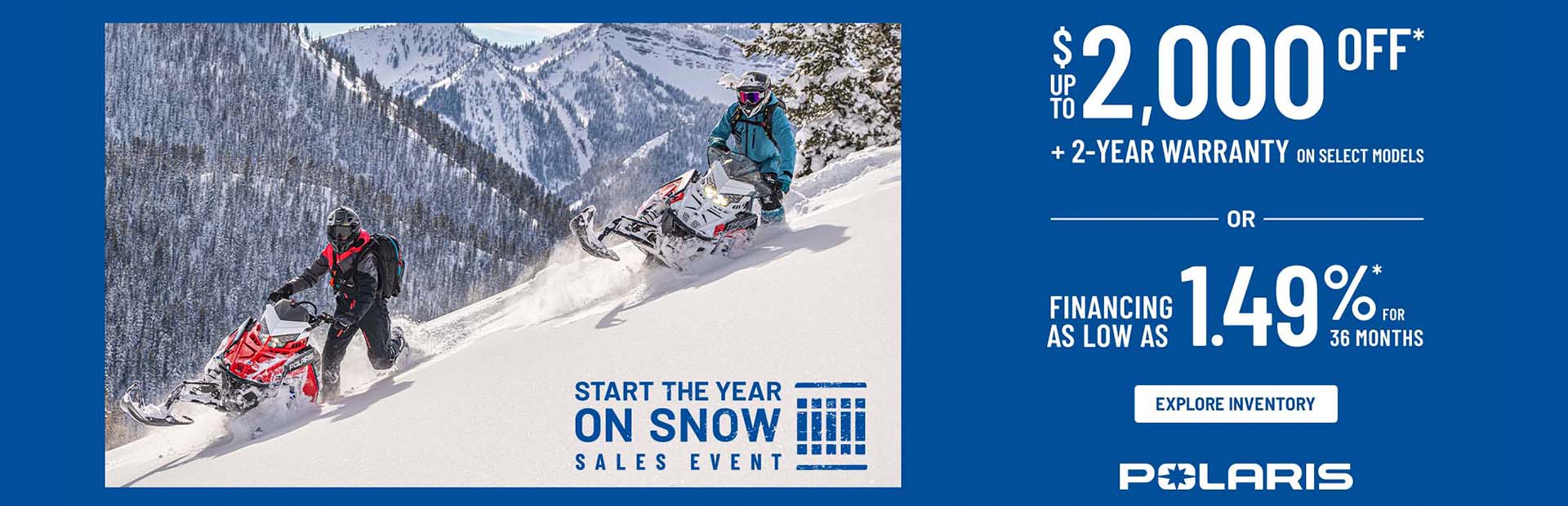 Polaris CA - Start the Year on Snow Offer - Snowmobile at El Campo Cycle Center