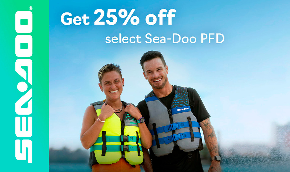 SEA DOO US - Get 25% off select Sea-Doo PFD purchase at Clawson Motorsports