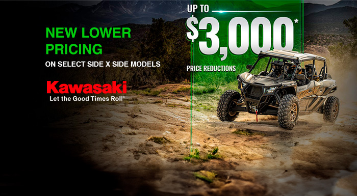 Kawasaki US - NEW LOWER PRICING ON SIDE BY SIDE at Paulson's Motorsports