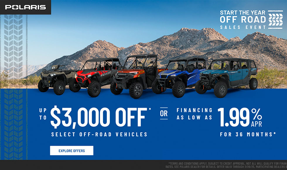 POLARIS CA - START THE YEAR OFF ROAD SALES EVENT $3,000 OFF at Friendly Powersports Slidell