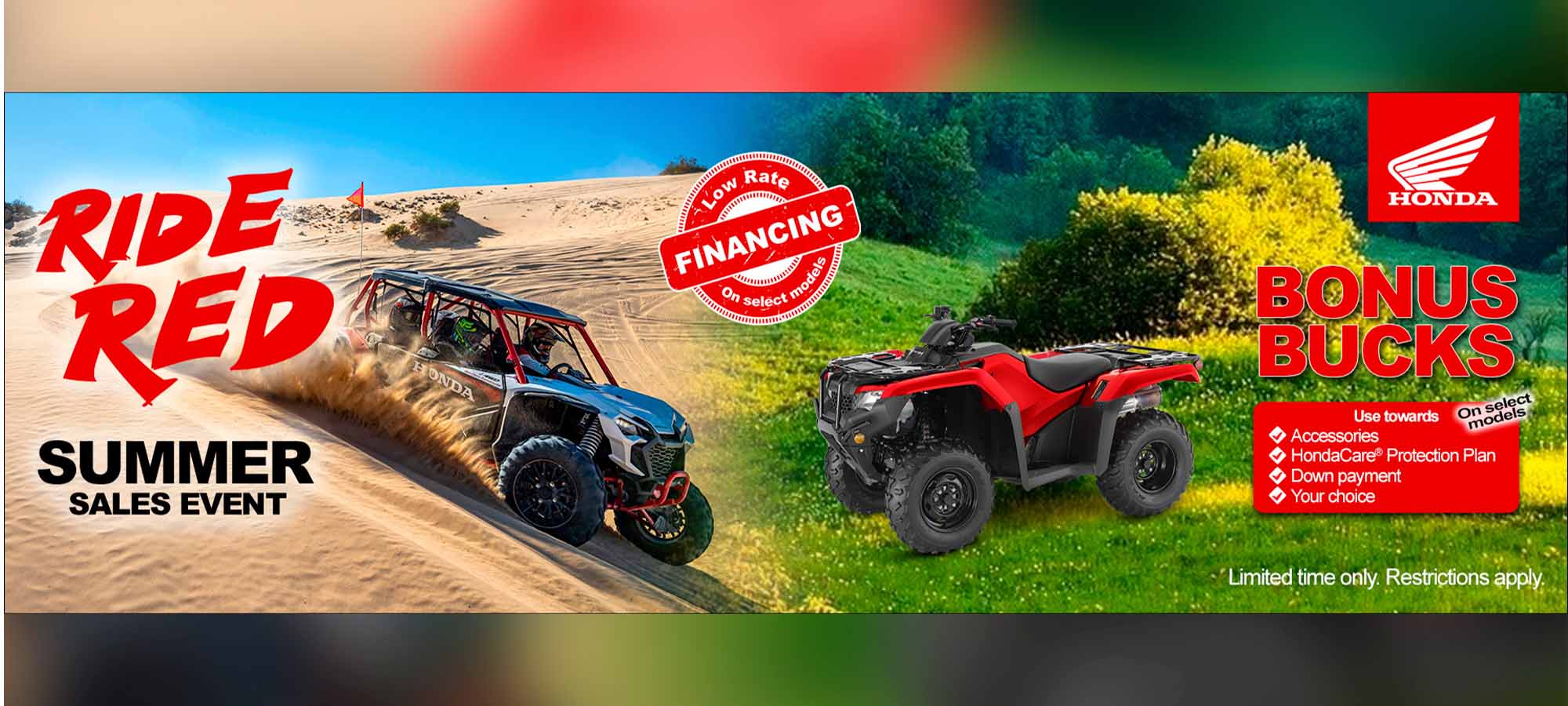 Honda US -  Ride Red Summer Sales Event - ATV/UTV at Dale's Fun Center, Victoria, TX 77904
