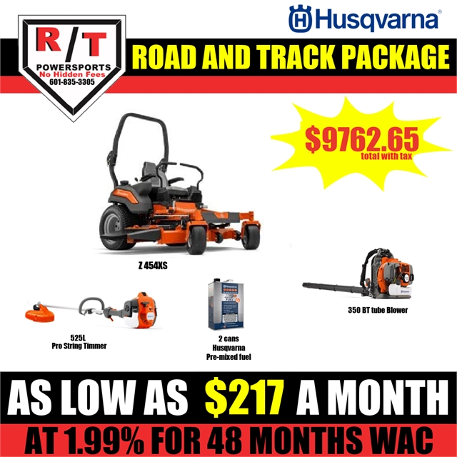 2023 Husqvarna Package Z454XS F Mower 525L String Trimmer and 350BT Blower at R/T Powersports