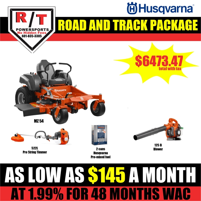 2023 Husqvarna Package MZ54 Mower, 522L String Trimmer, and 125B Blower at R/T Powersports