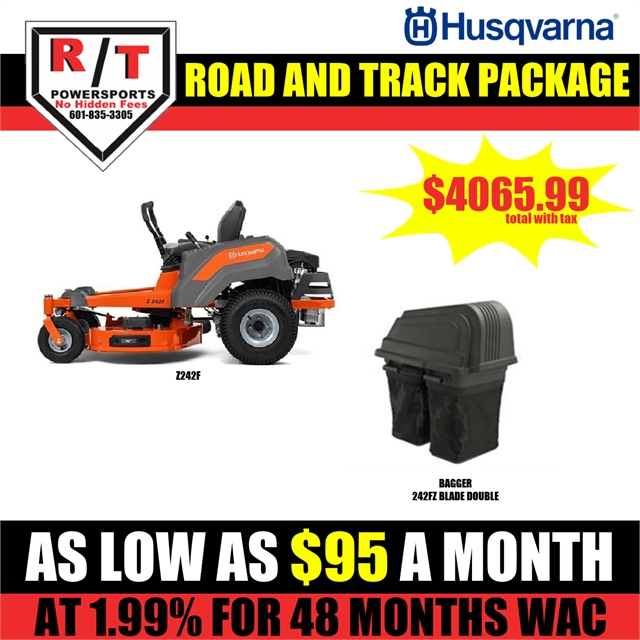 2023 Husqvarna Package Z242F Mower Bagger 242FZ Blade Double at R/T Powersports