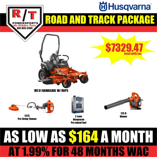 2023 Husqvarna Package MZ61 Kawasaki with ROPS Mower, 522L String Trimmer, and 125B Blower at R/T Powersports
