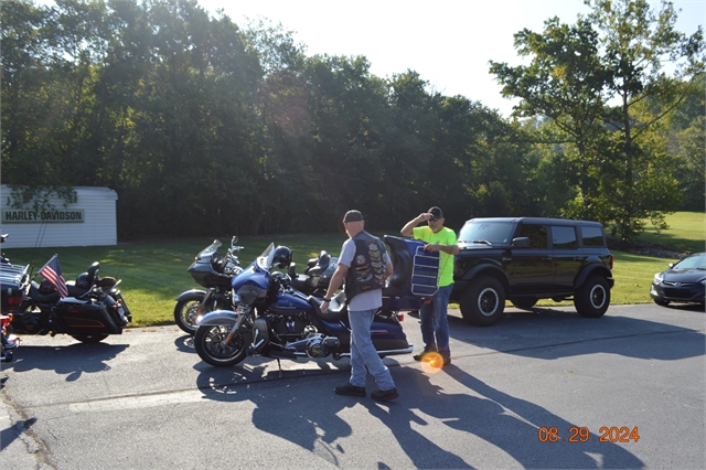 2024 Aug 29 Nation of Patriots, Pass the Flag Tour from H-D Asheville to H-D Greenville, SC Photos at Smoky Mountain HOG