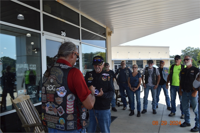 2024 Aug 29 Nation of Patriots, Pass the Flag Tour from H-D Asheville to H-D Greenville, SC Photos at Smoky Mountain HOG