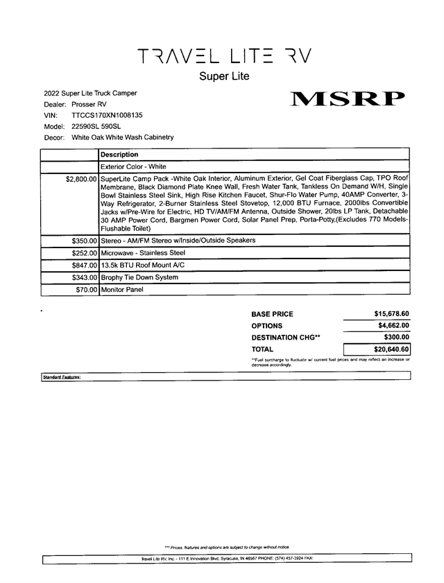 2021 Travel Lite Superlite 590 - Half-ton at Prosser's Premium RV Outlet