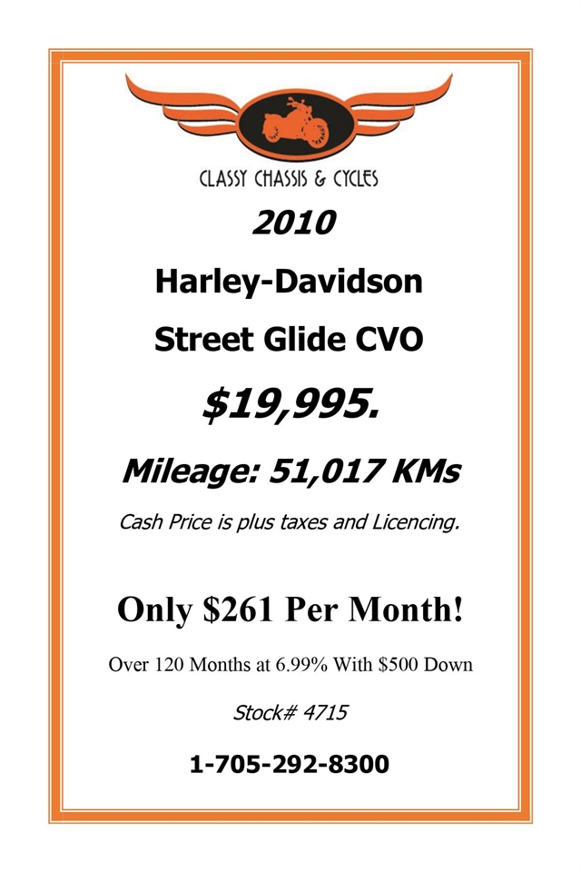 2010 Harley-Davidson Street Glide CVO at Classy Chassis & Cycles