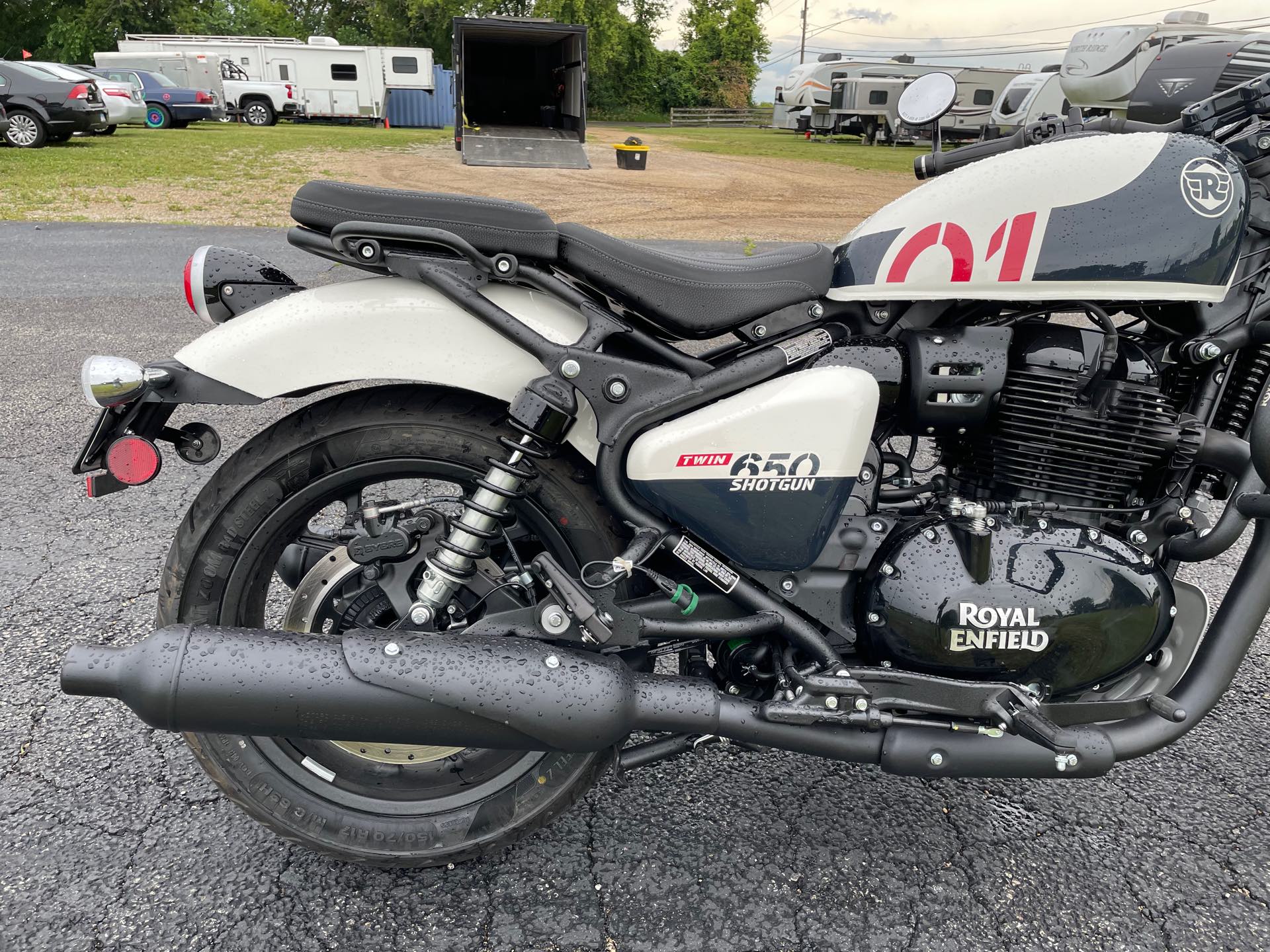 2024 ROYAL ENFIELD SHOTGUN 650 - STENCIL WHITE DEMO at Randy's Cycle