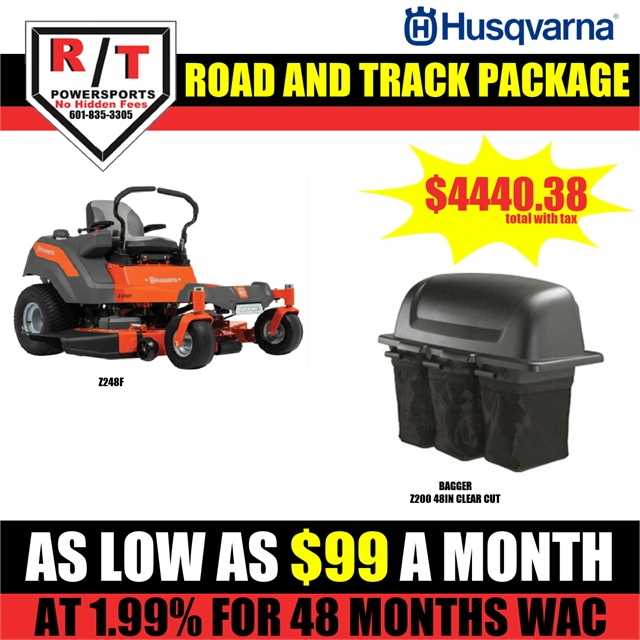 2023 Husqvarna Package Z248F Mower Bagger Z200 48IN Clear Cut at R/T Powersports