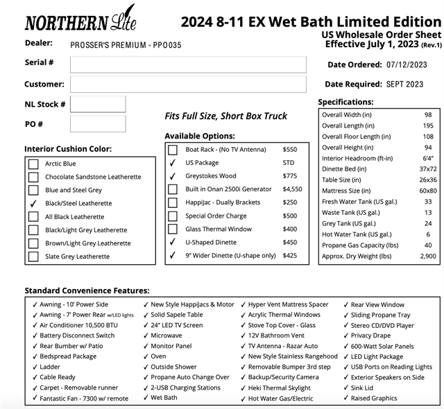 2024 Northern Lite 8-11 WBSP 8-11EXSP+WB U-Shaped Dinette at Prosser's Premium RV Outlet