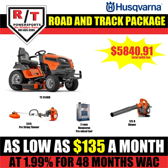 2023 Husqvarna Package TS354XD Mower, 522L String Trimmer, and 125B Blower at R/T Powersports