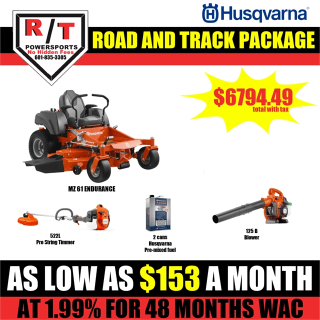 2023 Husqvarna Package MZ 61 Endurance Mower 522L String Trimmer and 125B Blower at R/T Powersports