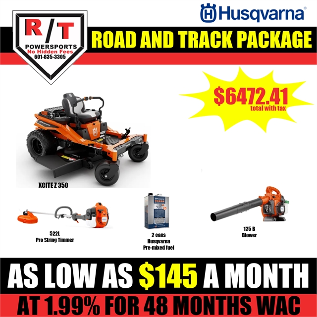 2023 Husqvarna Package Xcite Z350 Mower, 522L String Trimmer, and 125B Blower at R/T Powersports